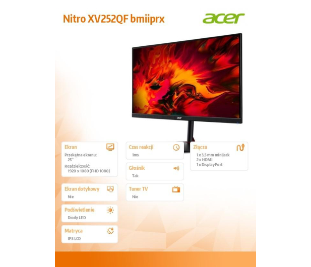 Acer Nitro XV252QF czarny 390Hz - 659127 - zdjęcie 6